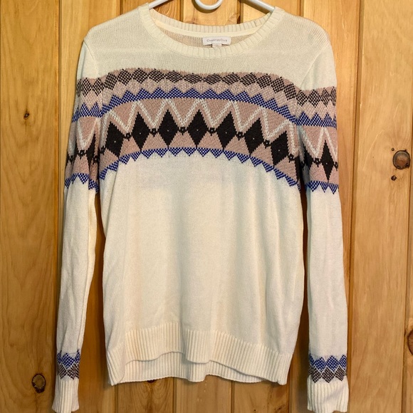 Charter Club Petite Women’s White/Pink/Blue Sweater - Picture 6 of 7